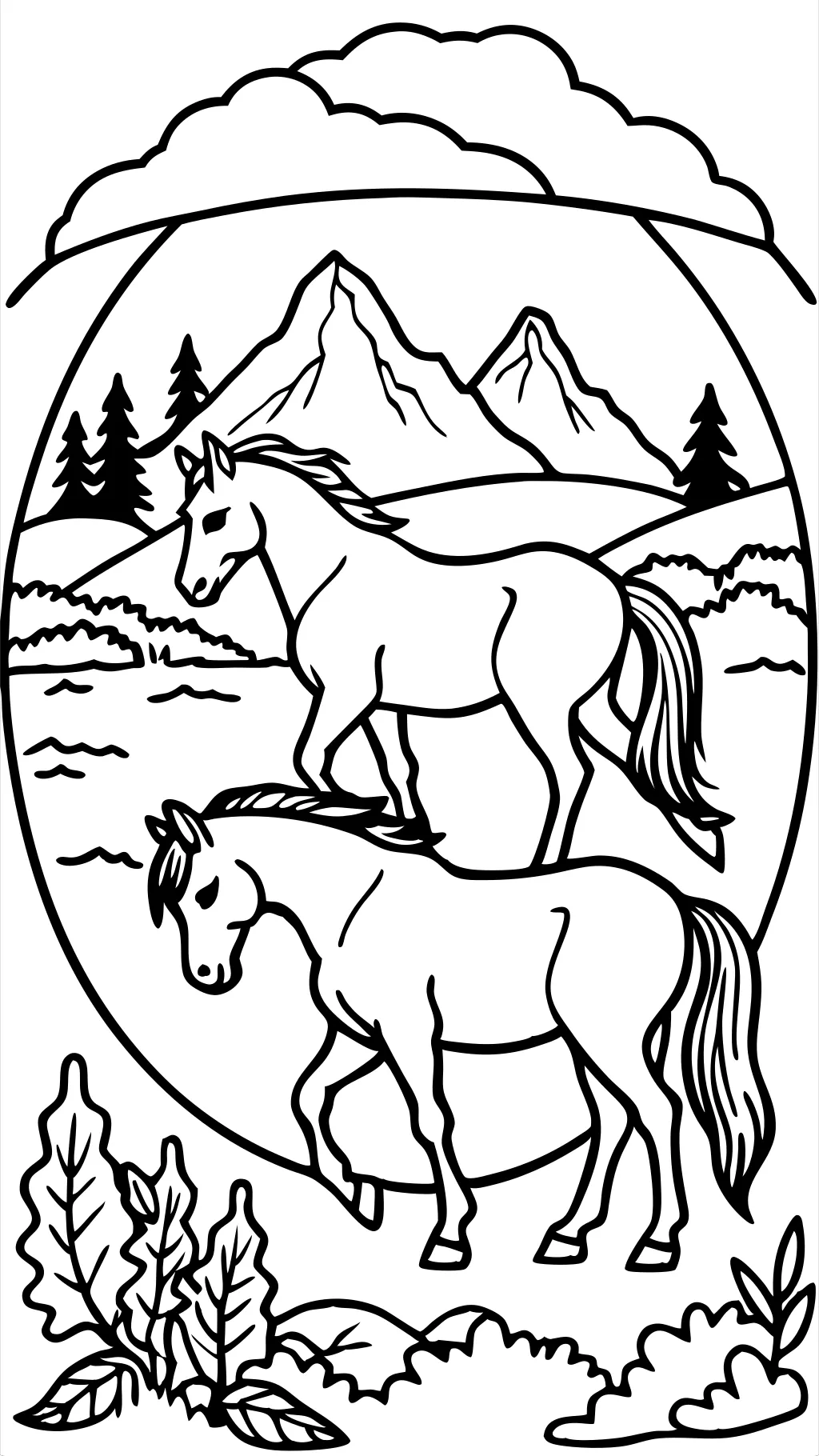 wild beautiful horse coloring pages